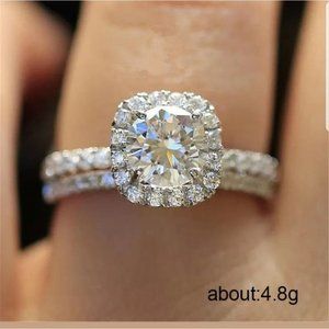 new Beautiful s925 filled white sapphire ring